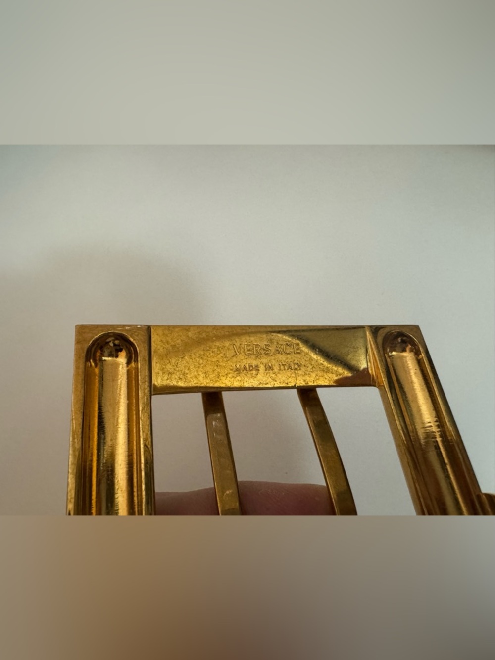 Versace Square Buckle Leather Belt - Picture 6 of 9